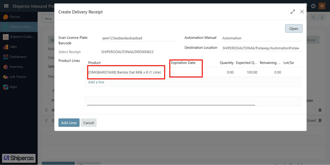 Create Delivery Receipt